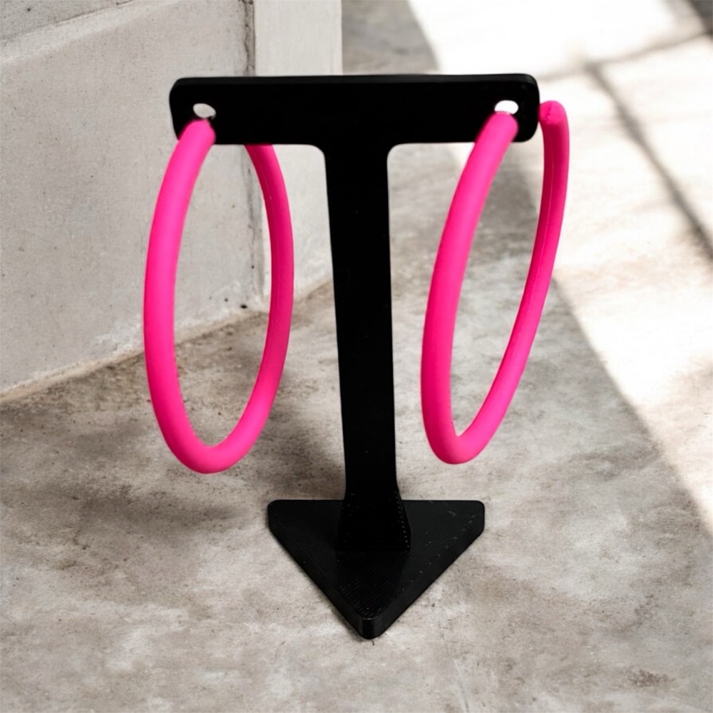 5/$25 (Pick 5 items for $25 Labeled)  Hot Pink Hoop Earrings